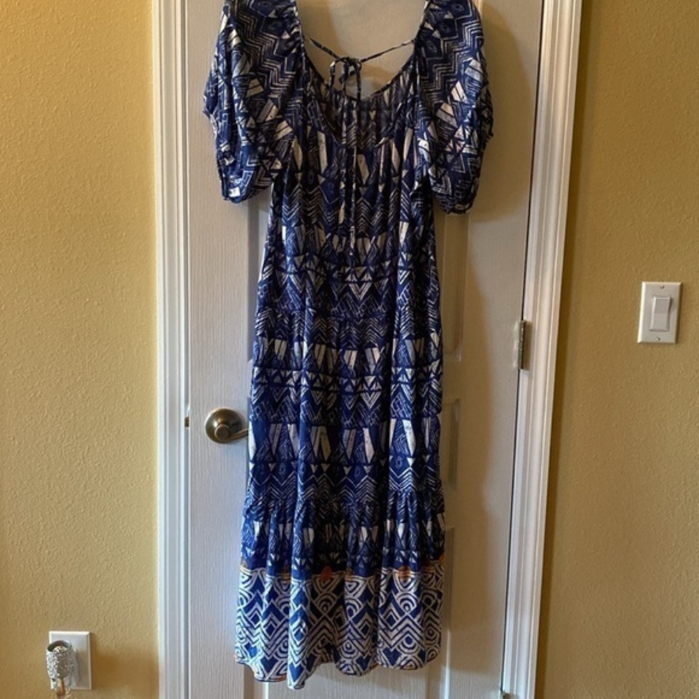NWOT Knox Rose maxi dress size S blue and white - Picture 3 of 4